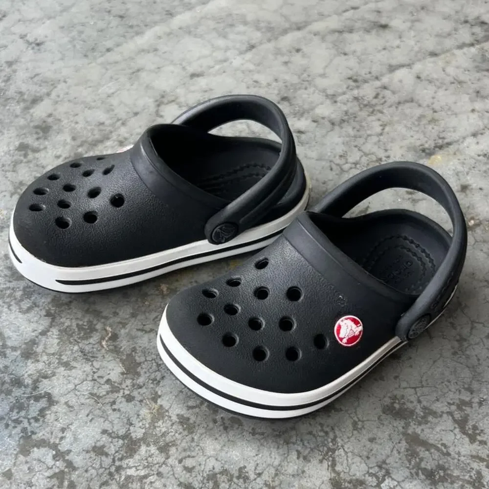 Crocs Toddler Crocband Clog Black White C5 Kids Summer Water Shoes Slip On Comfy